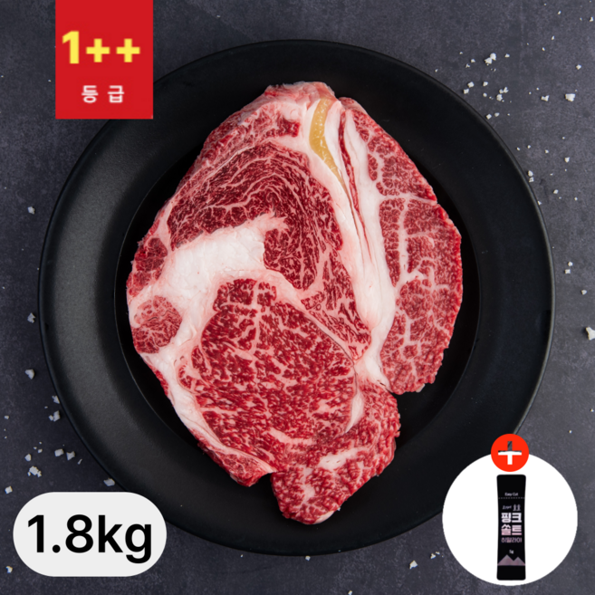 [고니네농수산] 국내산 1++ 프리미엄 투뿔 한우 꽃등심 구이용 (냉장), 1개, 1.8kg