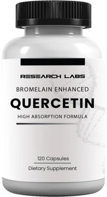 Research Labs Quercsalis™ 브로멜라인이 함유된 퀘르세틴 120개의 채식 캡슐 고흡수 포뮬라 심혈관 면역 항염 항산화 건강 지원, 1, 1개, 120정 - 쿠팡