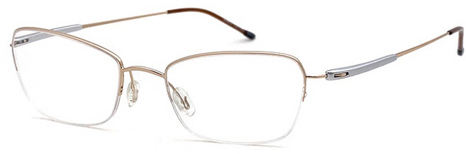 MasaMacei 純鈦記憶金屬鏡架，金色半框方框光學眼鏡 15239