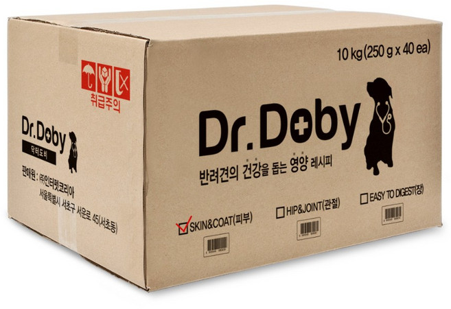 닥터도비 강아지 기능성 사료, 피부/피모, 10kg, 1개