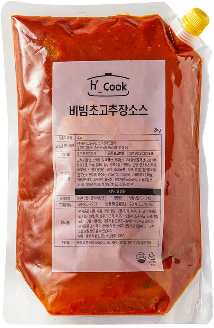비빔초고추장소스 냉장, 1개, 2kg