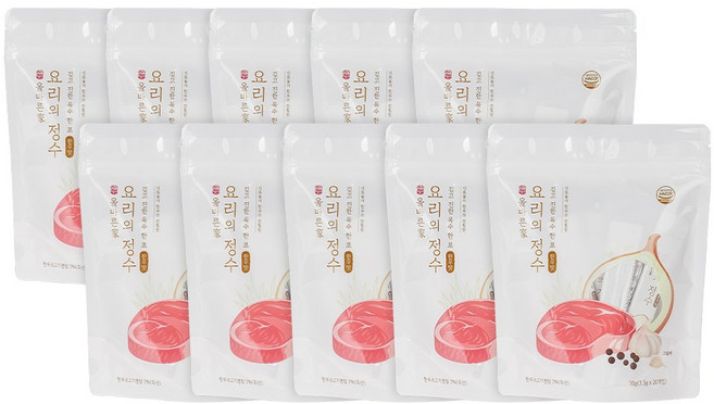 올바른가 요리의정수 스틱 분말육수 소고기 한우맛 20개입X10팩, 10개, 70g