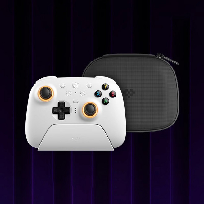 [Triton] 8bitdo 팔비또 얼티메이트2 무선 게임패드 컨트롤러 Ultimate2 PC버전 2세대 충전독포함, 1개, 화이트+수납가방