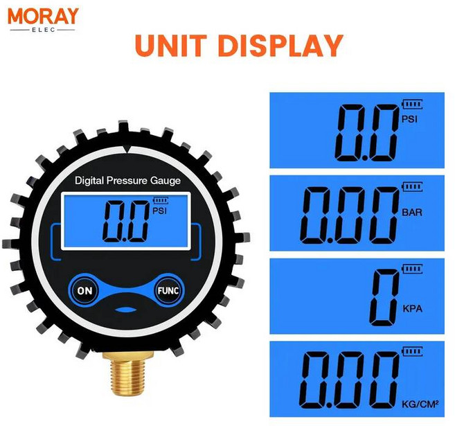 압력센서 압력 LCD ME266P 디지털 구동 미니 게이지 가스 MORAY LPG 휴대용, NPT14 With LED, 1개