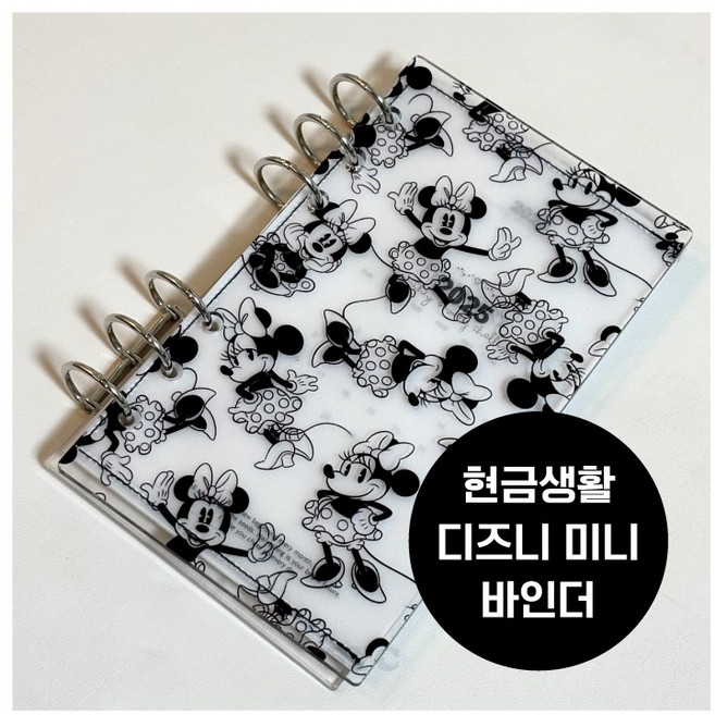 SYC 디즈니 미니 디자인 아크릴 바인더 A6 다이어리 현금생활, 1set