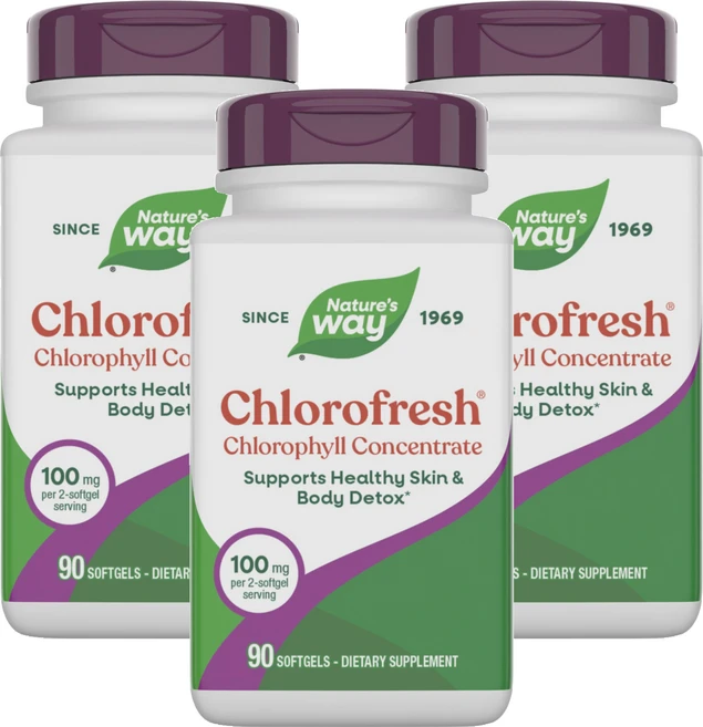 네이쳐스웨이 클로로후레쉬 클로로필 컨센트레이트 소프트젤 캡슐, 3개, 90정 - 쿠팡