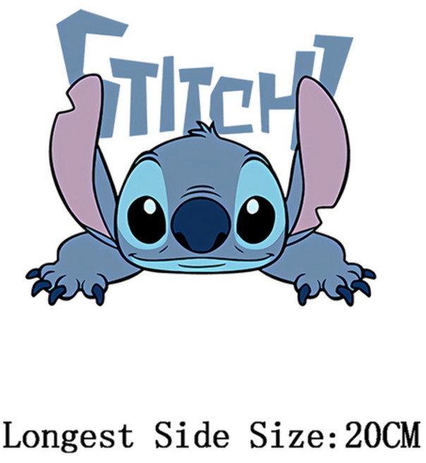 와펜 자수 패치 열접착 빈티지 캐릭터 명품와펜 디즈니 릴로 앰프 여성용 스티치 열전달 스티커 티셔츠스웨트 셔츠 만화 스티치 먹는 수박 의류 스티커