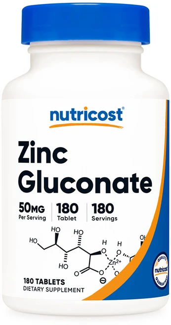 뉴트리코스트 징크 아연 글루코네이트 50mg 180타블렛 1병, 180정, 1개 - 쿠팡