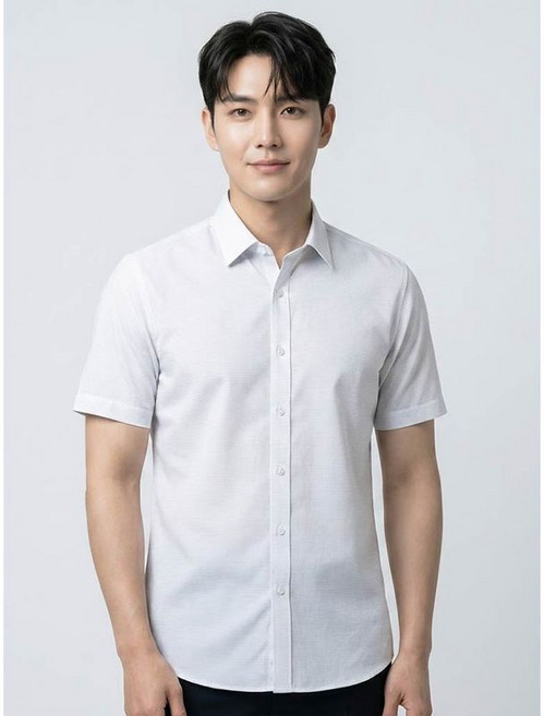 BY파크랜드 그린 가로무늬 스트라이프 반팔 드레스 셔츠-A6DS2210629A
