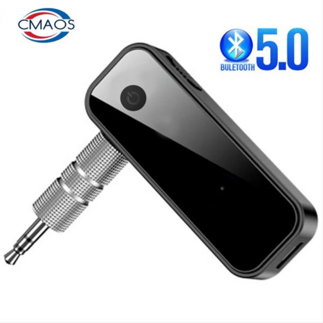 차량용블루투스리시버 블루투스 5.0 송신기 리시버 2 in 1 잭 무선 어댑터 3.5mm 오디오 AUX 자동차 음악 Aux 핸즈프리 헤드셋용, 01 블루투스 v5.0