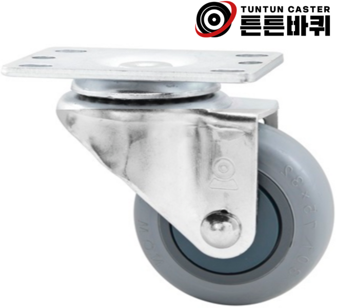 국산 고무 바퀴 캐스터 회전 7.5cm 엘카 대차 구르마 카트 끌차 달리 수레 스토퍼, 옵션5_경량 무소음(국산), 5인치, 볼트 회전 브레이크형