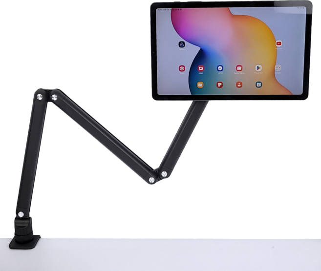 마그네틱 포터블 모니터 태블릿 스틸 거치대 (3단 암타입), 블랙, 1개