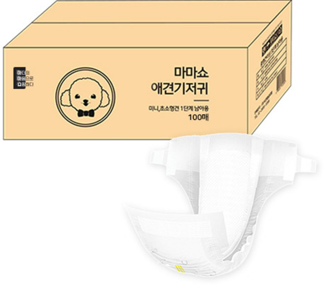 마마쇼 디럭스 수컷 애견기저귀, 초소형, 100개입, 1개