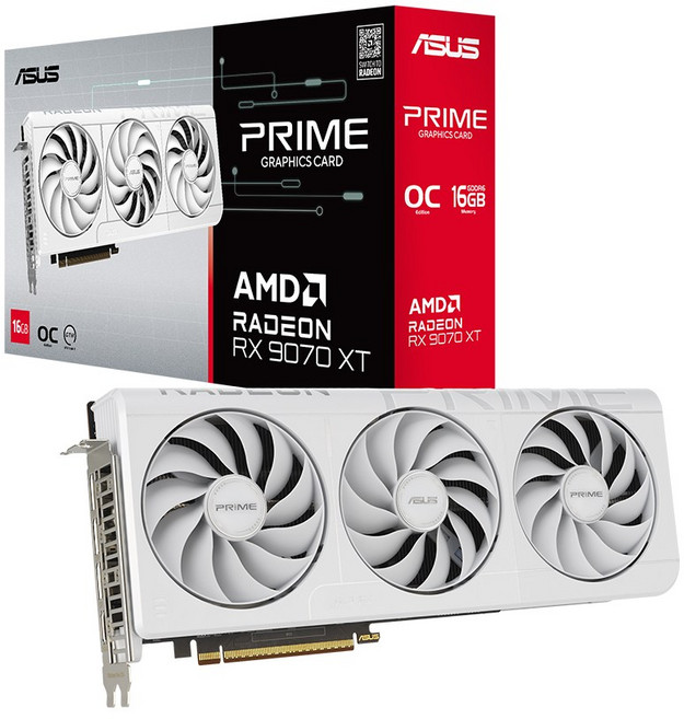 ASUS PRIME 라데온 RX 9070 XT WHITE OC D6 16GB 대원씨티에스
