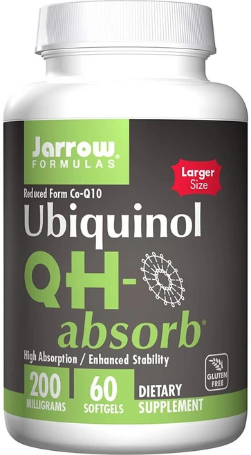 Jarrow Formulas 제로우포뮬러스 유비퀴놀 QH 앱솝 200mg 60소프트젤, 60정, 1개 - 쿠팡