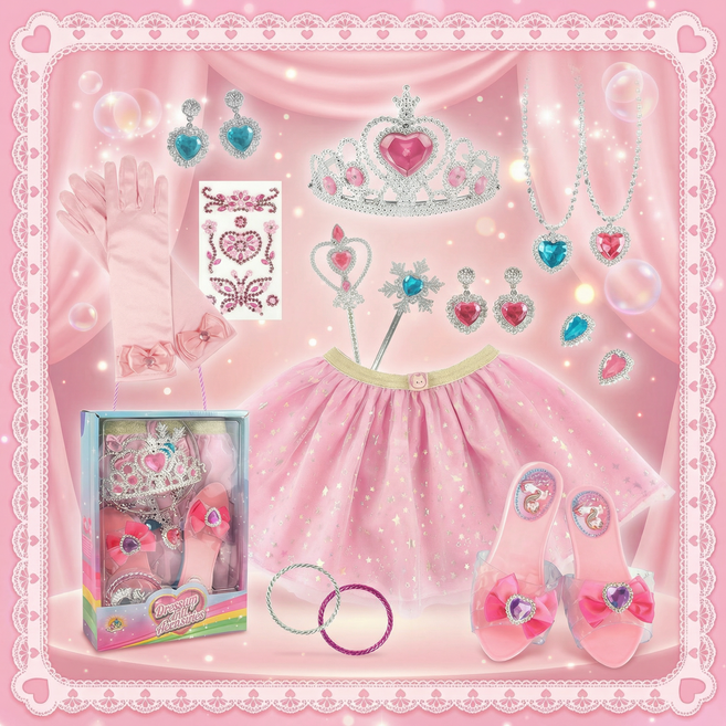 노노리 핑크공주놀이 치마 구두 여아악세사리세트