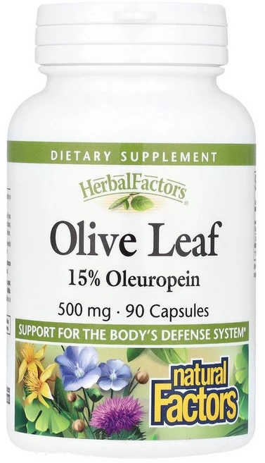 Natural Factors HerbalFactors® Olive Leaf 500 mg 90 Capsules, 1개 - 쿠팡