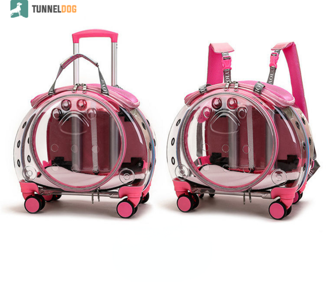 TUNNELDOG 고양이 가방 휴대용 수하물 케이스 공간 캡슐 개 애완 동물 배낭 투명 수하물
