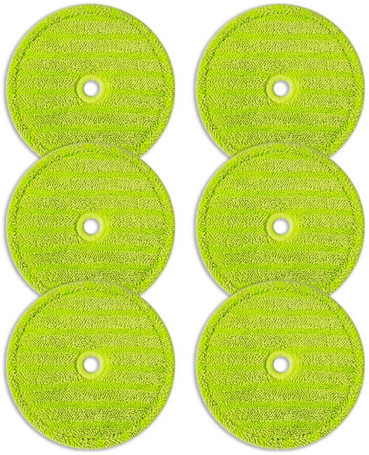 리빙플러스 걸레 에브리봇 삼성제트 호환 물걸레 쓰리스핀 엣지 청소기 청소포 극세사 패드 초록색, 6개