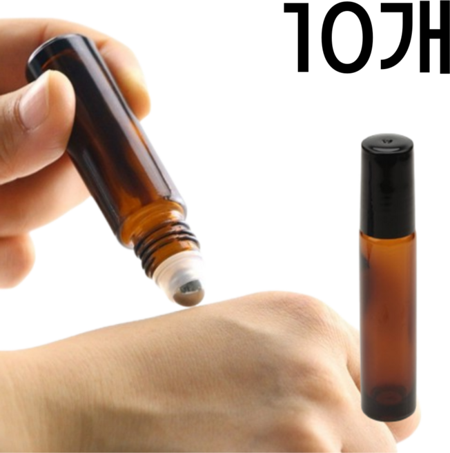 모다삼 롤온 향수 휴대용 공병 10ml, 10개, 갈색병+블랙캡