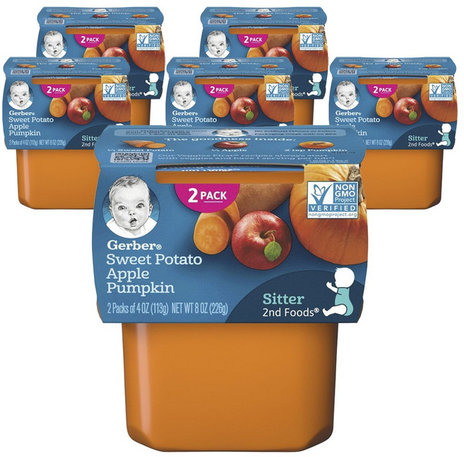 거버 어린이 과일퓨레 113g, 혼합맛(고구마/사과/호박), 12개