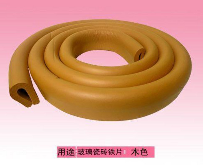 防撞條 玻璃茶几護邊條 米白色, 木色,1條2米 配4米膠, 1個