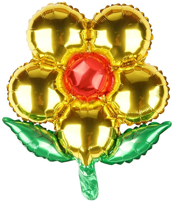 파티짱 잎사귀 5잎 꽃풍선 생일 파티 호일 은박 풍선, 골드