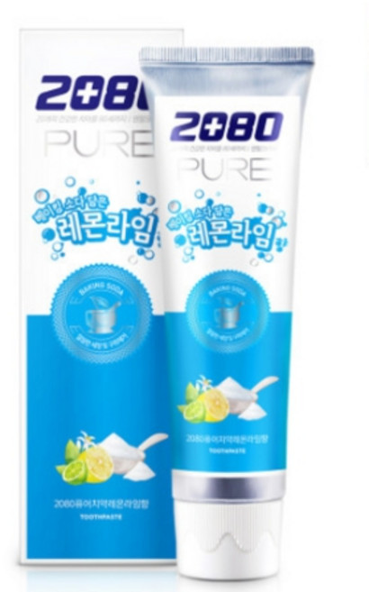 애경 2080 베이킹소다 퓨어 레몬라임향 치약 120g, 15개