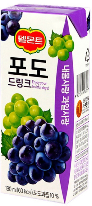 델몬트 포도 드링크, 190ml, 64개