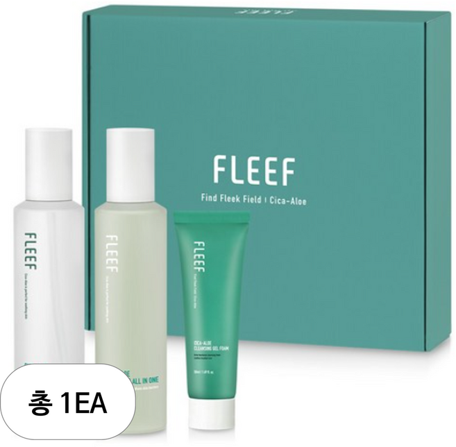 [비건뷰티] 플리프 시카 알로에 스킨케어 앰플 스킨토너 200ml + 카밍 올인원 200ml + 클렌징 젤 폼 50ml 카밍 선물세트, 1세트