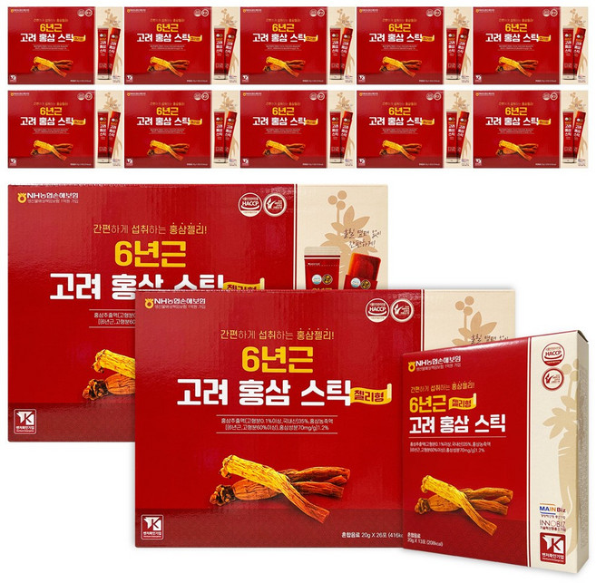 더존건강 6년근 고려 홍삼 스틱 젤리형, 520g, 12개