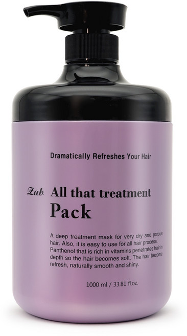 모나리자 zab 자브 올댓 트리트먼트팩 손상케어효과 대용량 미용실, 1개, 1L