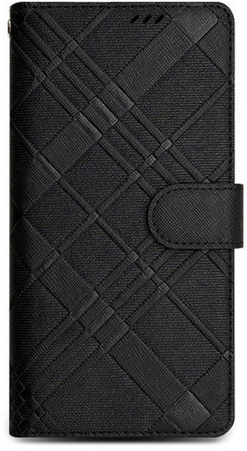 갤럭시퀀텀3 M536 - NM 블루까사 패턴 천연가죽 카드수납 핸드폰 케이스