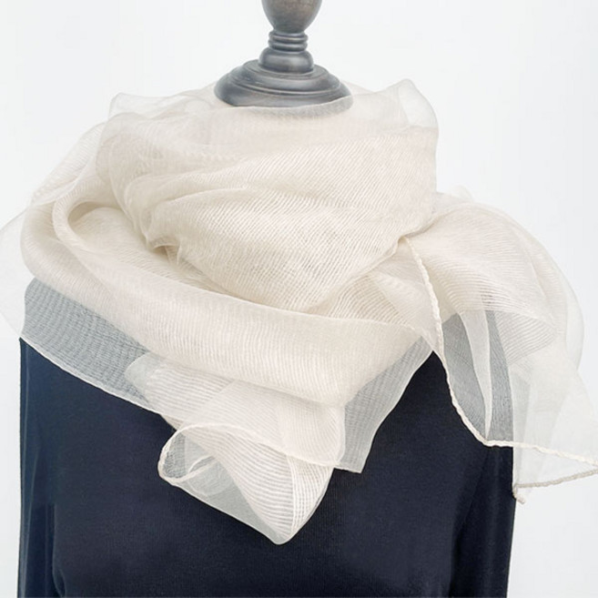 여성 럭셔리 2중 울실크 오간디 스카프 빅사이즈 여성 실크 머플러 고급 럭셔리 아이템