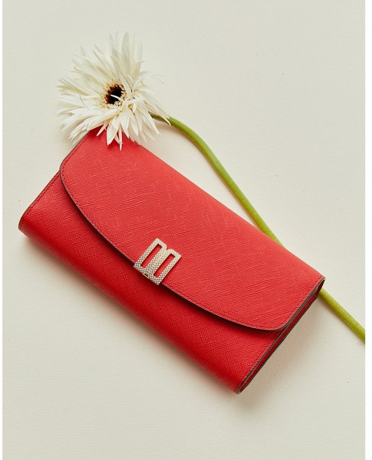 닥스 레드 DD로고 소가죽 직장인 회사원 선물 여성장지갑