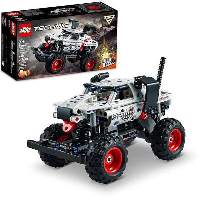 LEGO Technic Monster Jam 몬스터 뮤트 달마시안 2in1 풀백 레이싱 장난감 생일 선물 아이디어 DIY 빌딩 만 7세 이상 어린이 남아 및 여아용 트럭, LEGO Technic Monster Jam 몬스터 뮤, 멀티컬러, 1