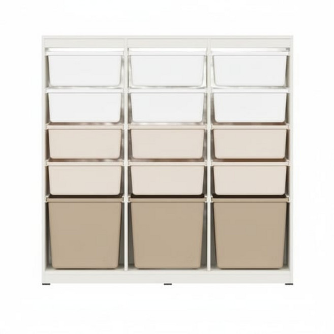 한샘 샘키즈 수납장 1305 브라운 방문설치, 몸통(크림화이트), 박스(화이트+베이지+브라운), 5단