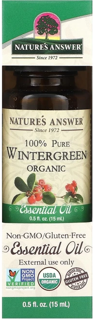 건강챙기세요 Nature's Answer 100% 순수 유기농 에센셜 오일 윈터그린 15ml(0.5fl oz) 백살까지오래오래, NaturesAnswer100순수유기농에센셜오일윈터그린 - 쿠팡