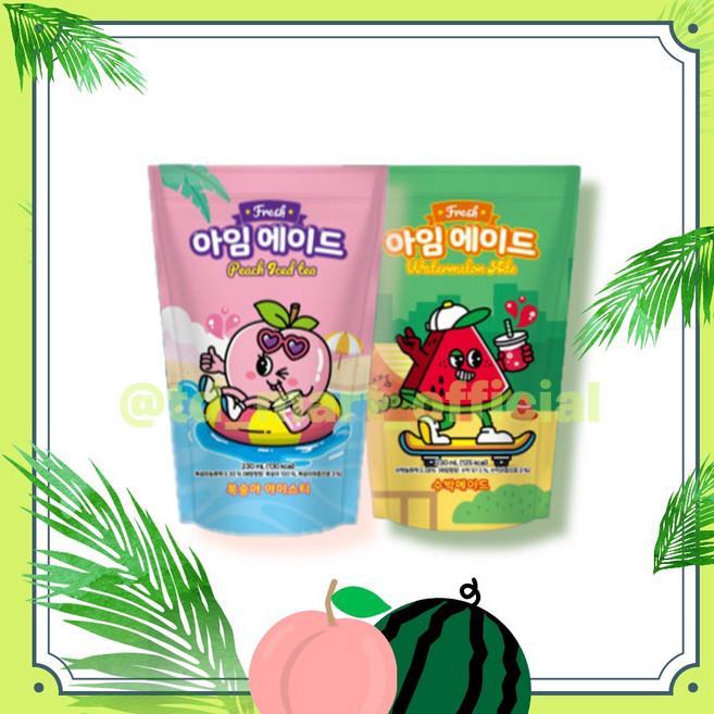 아임에이드 복숭아에이드 + 수박에이드, 20개, 230ml