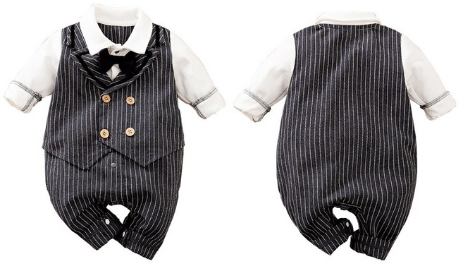 JoyBaby 長袖連身衣 寶寶西裝 包屁衣 新生兒爬服 禮服