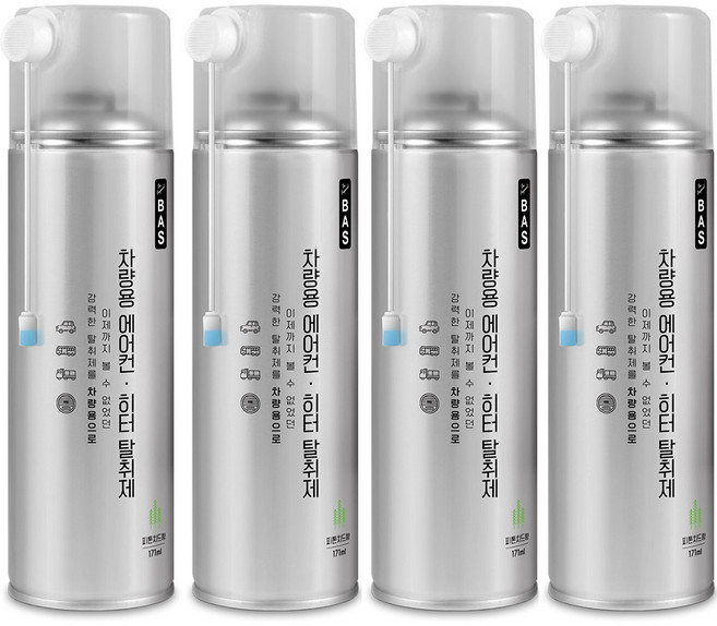 BAS 차량용 에어컨히터 탈취제, 171ml, 4개