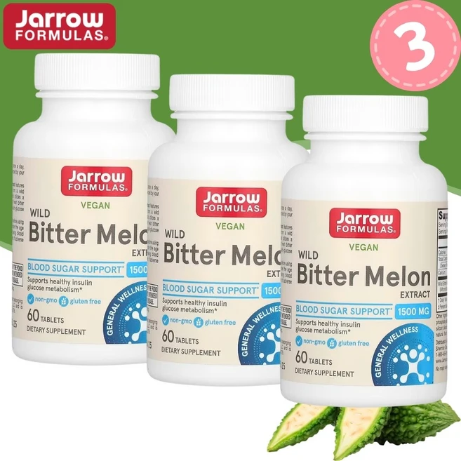 [3개] 자로우포뮬러스 야생 여주 추출물 60정 비터 멜론 Glycostat, 3개 - 쿠팡