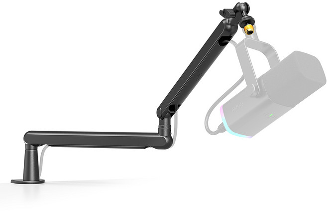 피파인 BM88 마이크 암 거치대 로우 프로파일 굴절형 책상용 스탠드 방송 게임 스튜디오용 케이블 관리, 검정, 1개