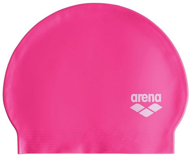 Arena 유니 소프트 라텍스 II 수영 모자 여성 및 남성용 피트니스 수영 인텐시브 트레이닝 내구성 있는 부드럽고 신축성 있는 목욕 플랫 캡 펄리 핑크, Neon Pink