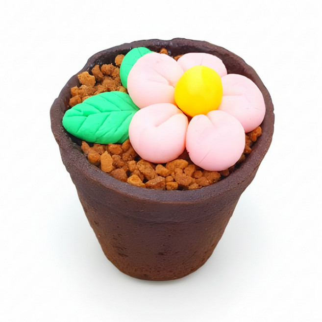 어린이날 화분도 먹는 봄꽃 플라워 슈가클레이 컵케이크 만들기 놀이 1인 DIY 세트, 1개, 180g