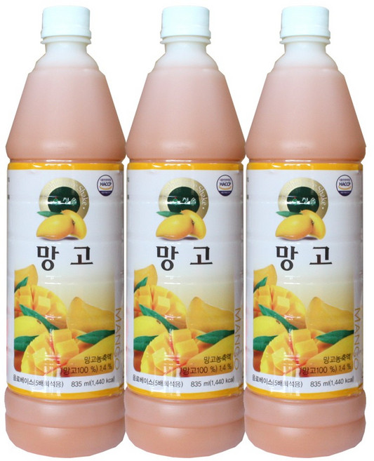 청솔 망고 음료베이스 835ml / 과일원액, 3개