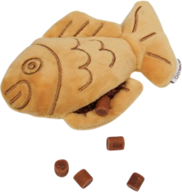 강아지 노즈워크 장난감 하울팟 바스락 강아지 붕어빵 장난감, 1개, 브라운