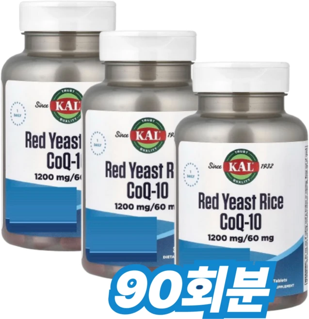 KAL 홍국 CoQ-10 1200mg/60mg, 90회분, 1개 - 쿠팡