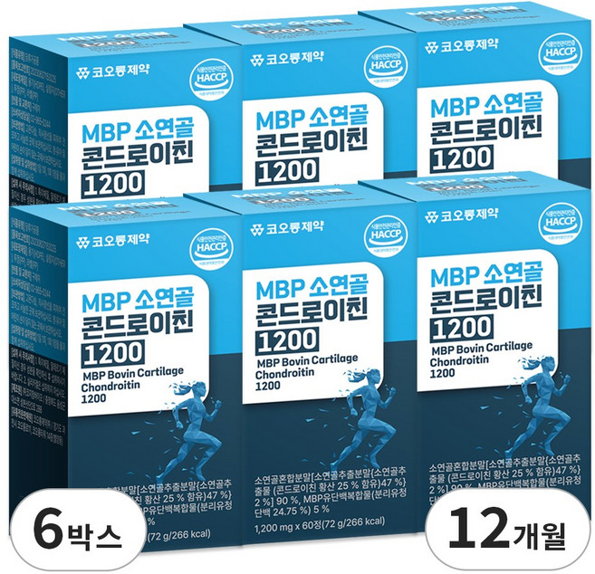 코오롱제약 MBP 소연골 콘드로이친 1200, 6개, 60정
