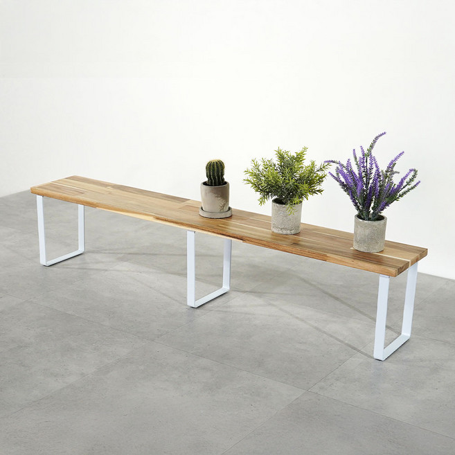 아카시아 화분 다이 진열대, 1개, 화이트